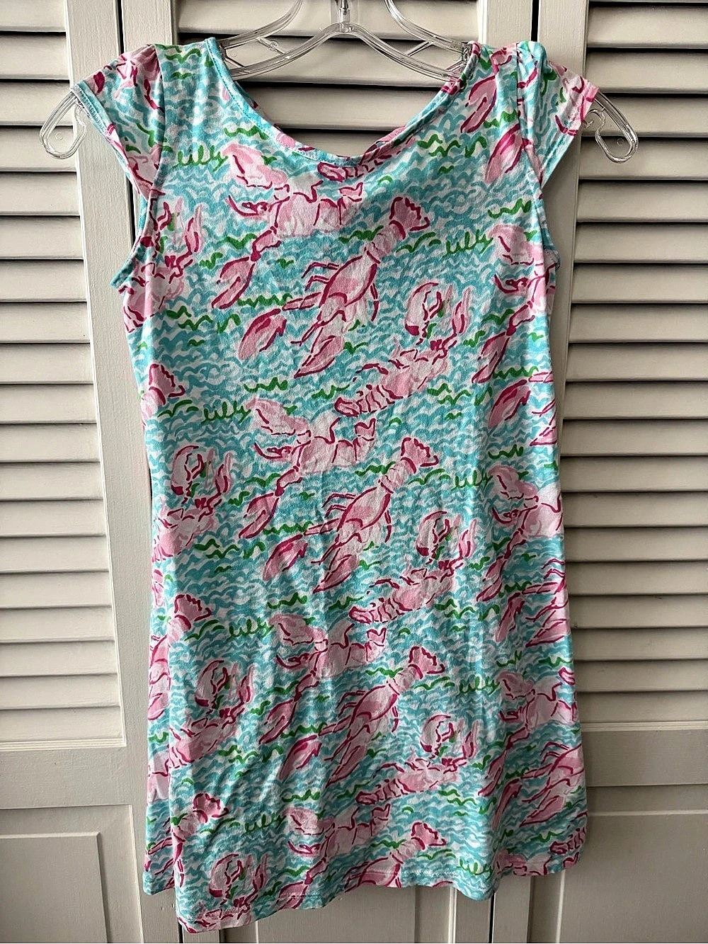 Lilly Pulitzer Abstract Print Mini Dress Blue & Pink Large size 8-10 girls